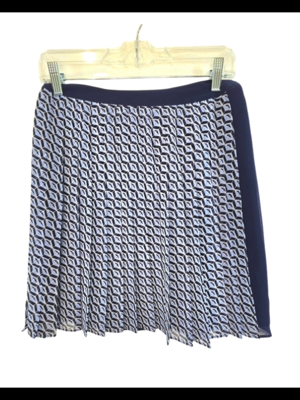 NWT Armani Exchange Pleated Geometric Colliagate Girlhoodcore Chiffon Skirt Sz 2